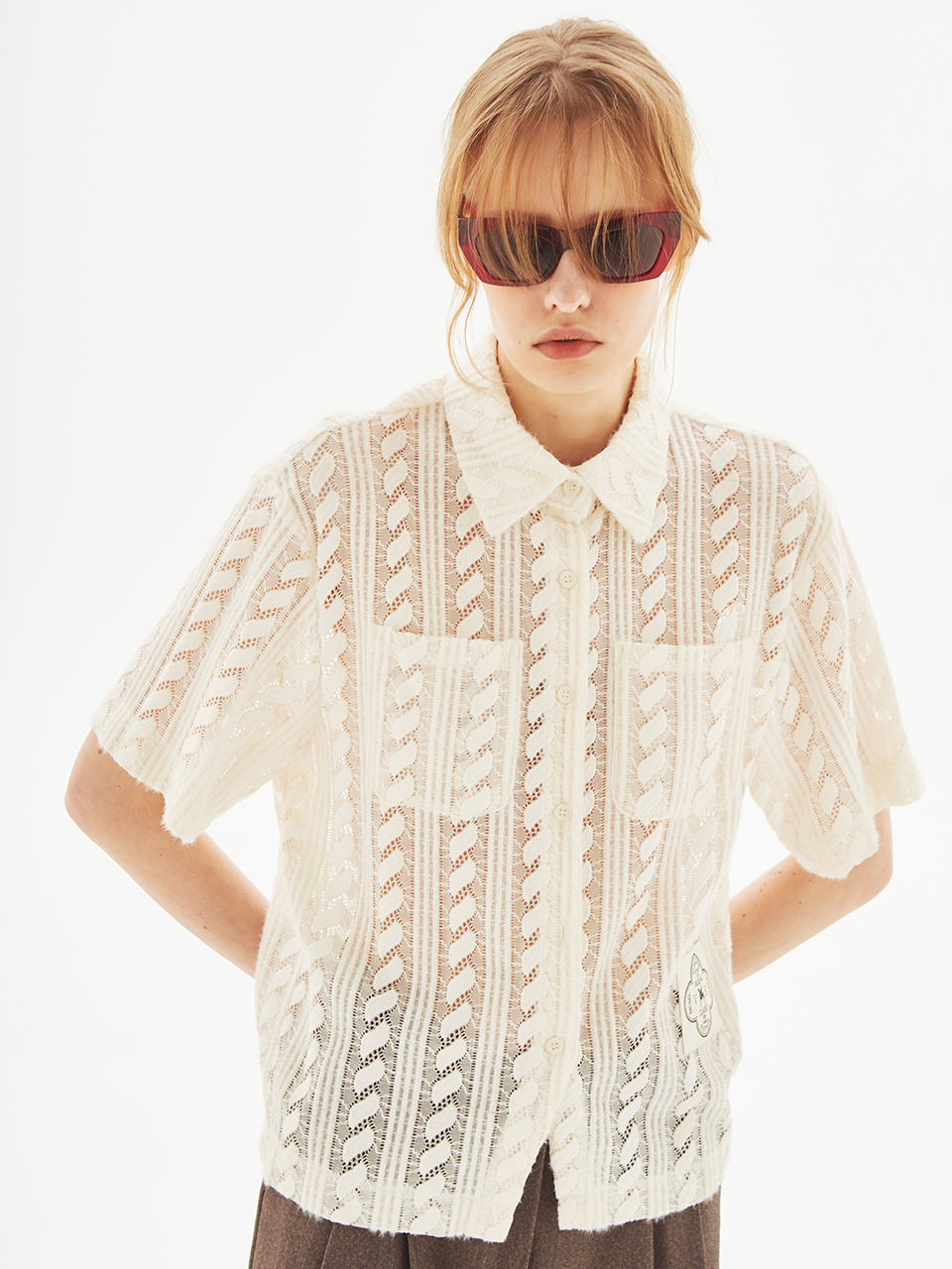 [LINE] Cable Lace Collar Shirt